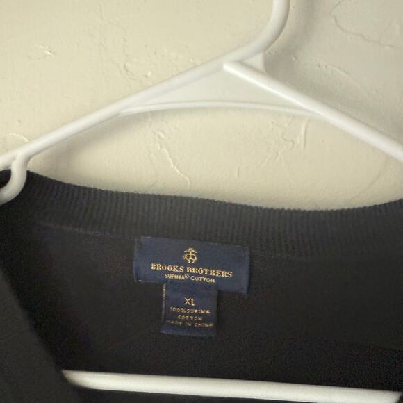 Brooks Brothers Supima Cotton V-Neck Sweater Black‎ XL Classic Pullover Knit - Picture 4 of 7